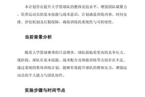  制定个性化篮球训练方案，帮助球员超越季军